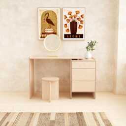 Handmade Birch Plywood Stool Minimalist Scandinavian Side Table - thumbnail 2