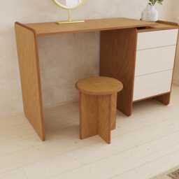 Handmade Birch Plywood Stool Minimalist Scandinavian Side Table - thumbnail 3