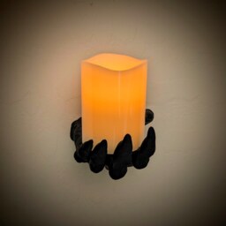 Demon Hands Candle Holder - Wall Mounted Real Wax Led Candle, Exclusive Design, Halloween Decoration, Gothic Home Decor - thumbnail 3