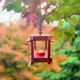 Asian Style Hummingbird Feeder/Oriole Feeder Red Cedar Outdoor Hanging - thumbnail 3