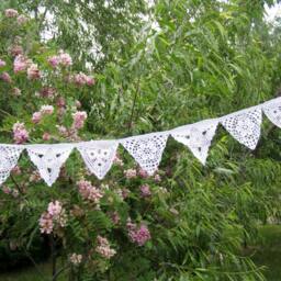 Bunting Garland, Wedding Decoration, Party Decor, Wall Hanging Garland, Triangle Crochet - thumbnail 2