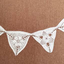 Bunting Garland, Wedding Decoration, Party Decor, Wall Hanging Garland, Triangle Crochet - thumbnail 3