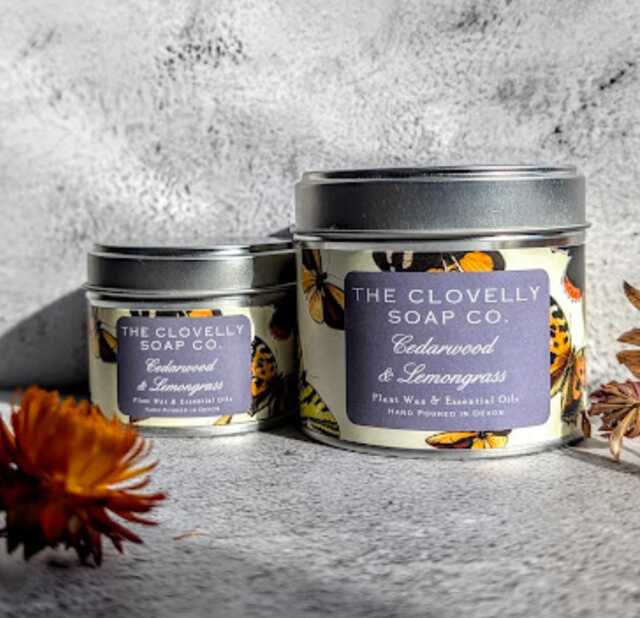 Cedarwood & Lemongrass Scented Candles Made With Essential Oils & Natural Wax - Handmade in Clovelly - image 1