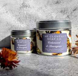 Cedarwood & Lemongrass Scented Candles Made With Essential Oils & Natural Wax - Handmade in Clovelly - thumbnail 1
