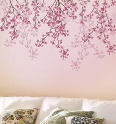 Weeping Cherry Stencil - Wall Art Stencil Instead Of Decals Easy To Use Wall Stencils For A Quick Room Update Floral Walls - thumbnail 1
