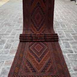 Antique 2'6x12'8 Runner Rug - Hand-Knotted Wool Moshwani , Fine Quality Tribal Cozy Geometric Design , Home Decor - thumbnail 2