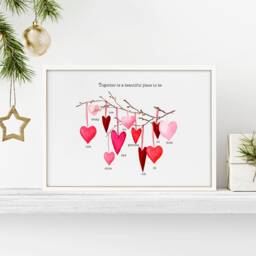 Custom Family Tree Framed Wall Art, First Christmas in New Home Indoor Decorations, Xmas Sentimental Gift For Mom From Daughter - thumbnail 2