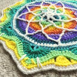 Vibrant Crochet Mandala Pillow Case - thumbnail 4