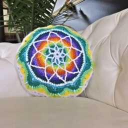 Vibrant Crochet Mandala Pillow Case - thumbnail 2