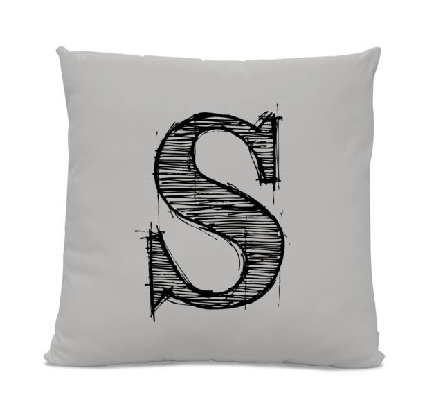 Initial Pillow - Letter With S Monogrammed Custom Throw