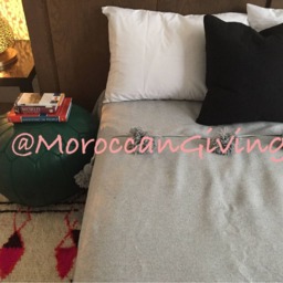 "Moroccan Pom Blanket - Throw With Blanket Bed Spread Bedding Cotton /59""Wx59" - thumbnail 3