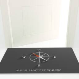 Doormat With Your Address Coordinates & Compass Xl Non-Slip - Washable High-Quality Outdoor Area Dirt Trap Mat Door - thumbnail 2