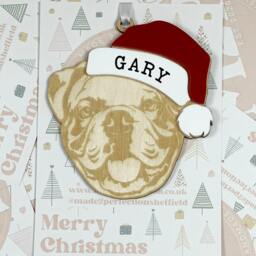 Personalised Pet Christmas Bauble/Ornament With Name - Dog English Bulldog 043 - thumbnail 3