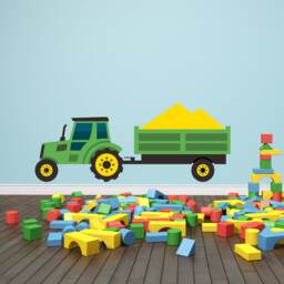 Tractor Wall Decal - Green Farm Art Kids Playroom Bedroom Vinyl Decor - thumbnail 2