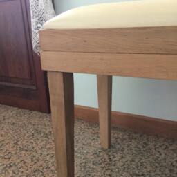 Upholstered Oak Bench - thumbnail 2