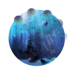 Print Underwater Mystic Sea Design Poster Image Graphic, Blue Print, Decorative Wall Art, Poster, Ocean Atlantis - thumbnail 2