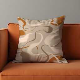 Abstract Beige & Terracotta Pillow Cover, Earthy Swirl Pattern Cushion Case, Neutral Modern Decor, Warm Minimalist Home Accent - thumbnail 2