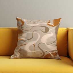 Abstract Beige & Terracotta Pillow Cover, Earthy Swirl Pattern Cushion Case, Neutral Modern Decor, Warm Minimalist Home Accent - thumbnail 4