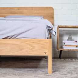 Oak Bed Frame Norwich Handmade Bedroom Decor Home Unique Scandinavian Design Minimalist Wooden Lof - thumbnail 3