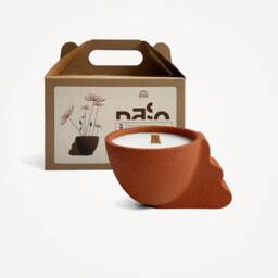 Burnt Ochre Coconut Soy Candle Handmade Eco-Resin Pot - thumbnail 2