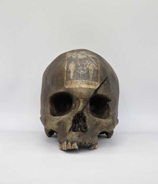 The Devil . Human Skull Replica Realistic Plaster Of Paris Life Size Human Replica - image 1
