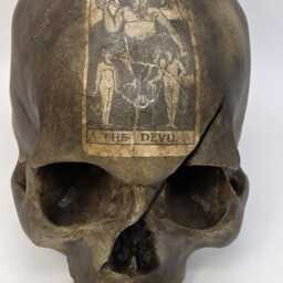 The Devil . Human Skull Replica Realistic Plaster Of Paris Life Size Human Replica - thumbnail 2