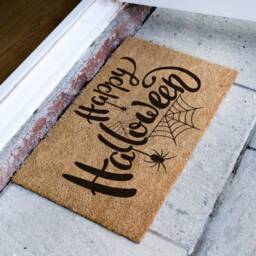 Happy Halloween Doormat - Spiderweb Themed Porch Decor Pumpkin Season Funny Gift For Family - thumbnail 2