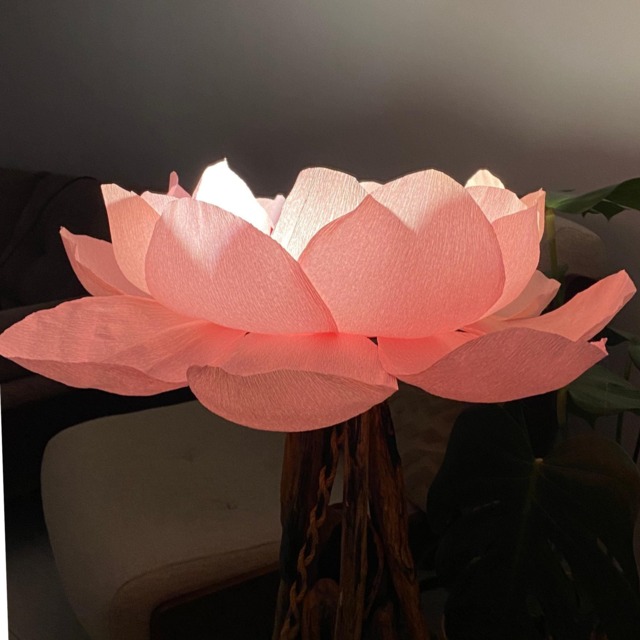 Handmade Crepe Paper Cherry Blossom Chandelier Japanese Sakura Floral Light - 55-60 cm - image 1