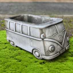Stone Bus Planter Statue Concrete Sculpture Outdoor Plant Pot Figurine Handmade Ornament Cement Decor Flower Lover Gift - thumbnail 1