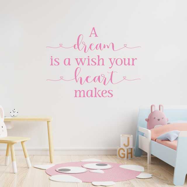 Dream Wish Heart Makes Wall Decal Girl's Nursery Vinyl Quote - image 1