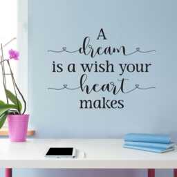 Dream Wish Heart Makes Wall Decal Girl's Nursery Vinyl Quote - thumbnail 3