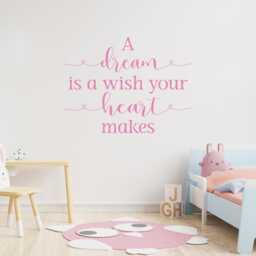 Dream Wish Heart Makes Wall Decal Girl's Nursery Vinyl Quote - thumbnail 1