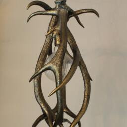 Chandelier From Antlers, Bronze Pendant Antler Lamp, Ceiling Real Handfinisihed Deerantler Antlers - thumbnail 3