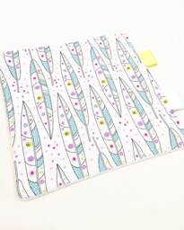 Baby Comforter, Cuddle Plush Lovey For Newborn, Small Square Security Blanket, Rainbow Bird Feathers Print Baby Lovey, Sensory Toy - thumbnail 1