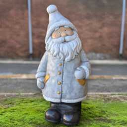 Santa Claus Sculpture Concrete Holiday Statue Handmade Father Christmas Ornament Stone Decoration Festive Outdoor Figurine - thumbnail 1