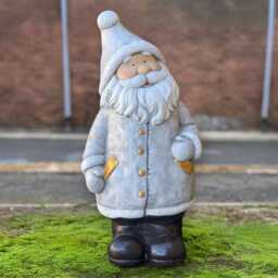 Santa Claus Sculpture Concrete Holiday Statue Handmade Father Christmas Ornament Stone Decoration Festive Outdoor Figurine - thumbnail 4