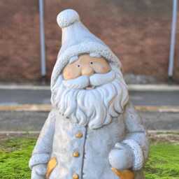 Santa Claus Sculpture Concrete Holiday Statue Handmade Father Christmas Ornament Stone Decoration Festive Outdoor Figurine - thumbnail 2