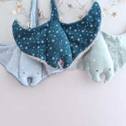Manta Ray Baby Comforters, Stingray Animal Loveys, Double Gauze Cotton Ocean Toy, Cuddle Soft Sea Animal, Doudou Stingray, New Gift