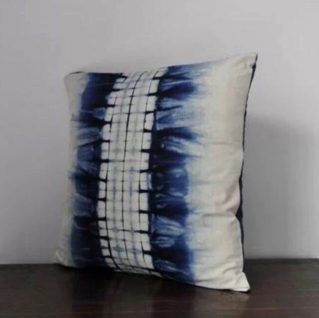 Shibori Indigo Pillow Cover, Tie Dye Pillowcase, Hand Dyed Pillowcase, House Warming /Wedding Gift , Cotton.45x45cm(18x18In - image 1