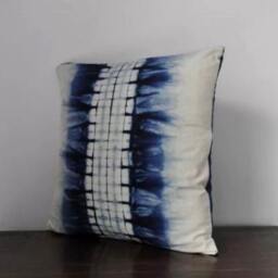 Shibori Indigo Pillow Cover, Tie Dye Pillowcase, Hand Dyed Pillowcase, House Warming /Wedding Gift , Cotton.45x45cm(18x18In - thumbnail 1