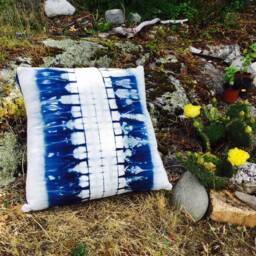 Shibori Indigo Pillow Cover, Tie Dye Pillowcase, Hand Dyed Pillowcase, House Warming /Wedding Gift , Cotton.45x45cm(18x18In - thumbnail 3