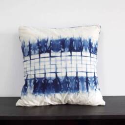 Shibori Indigo Pillow Cover, Tie Dye Pillowcase, Hand Dyed Pillowcase, House Warming /Wedding Gift , Cotton.45x45cm(18x18In - thumbnail 2