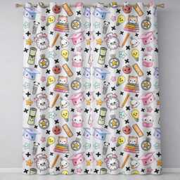 Cute Kawaii School Supplies Cat Books Apple Seamless Pattern Readymade Eyelet Ring Top Thermal 100% Blackout Curtains - thumbnail 2