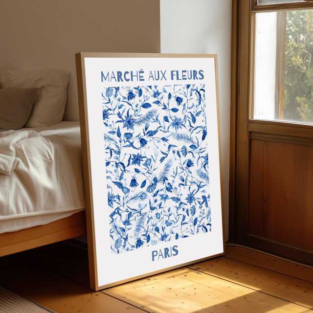March?? Aux Fleurs Vintage Print Parisian Flower Market Wall Art - image 1