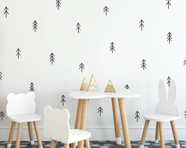 Tree Wall Decals - Nursery Decor, Gift For Mom, Kids Room Decals, Hand Drawn Art - image 1