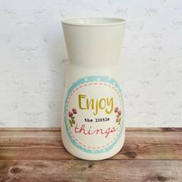 Pretty Shabby Chic Vase, Enjoy The Little Things, Country Kitchen Vintage Style Vase - thumbnail 2