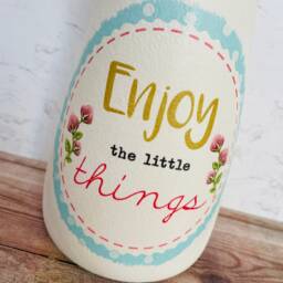 Pretty Shabby Chic Vase, Enjoy The Little Things, Country Kitchen Vintage Style Vase - thumbnail 3