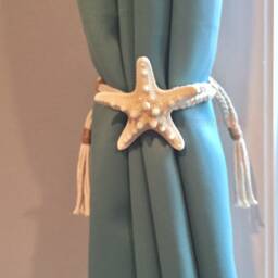 Beach Style Starfish Curtain Tieback Rustic Coastal Decor - thumbnail 2