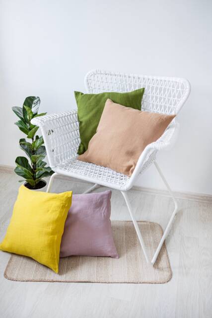 Linen Cushion Covers Set Of 2 - Zippered Pillowcases Bed Pillow Sham Throw Custom - image 1
