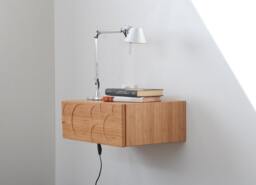 Mid Century Bedside Table With Drawer in Bamboo/Entryway Organizer - thumbnail 1